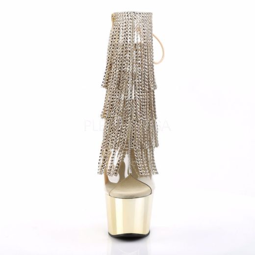 Product image of Pleaser Adore-1017Rsf Clear-Gold/Gold Chrome, 7 inch (17.8 cm) Heel, 2 3/4 inch (7 cm) Platform Ankle Boot
