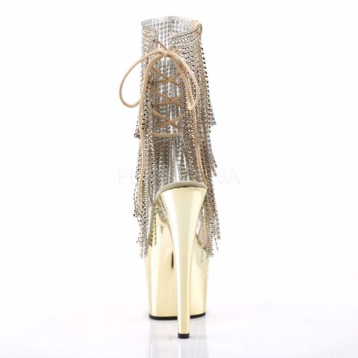 Product image of Pleaser Adore-1017Rsf Clear-Gold/Gold Chrome, 7 inch (17.8 cm) Heel, 2 3/4 inch (7 cm) Platform Ankle Boot