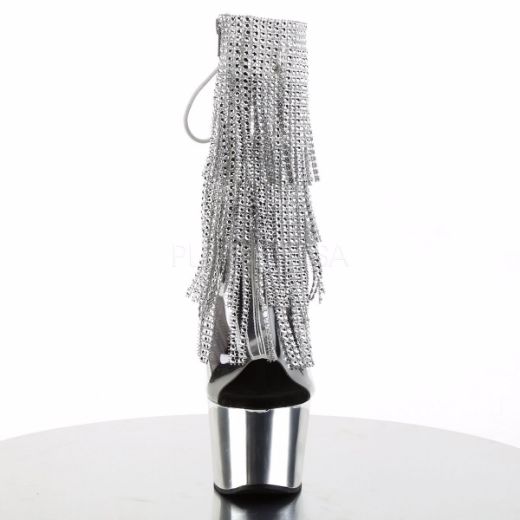 Product image of Pleaser Adore-1017Rsf Clear-Silver/Silver Chrome, 7 inch (17.8 cm) Heel, 2 3/4 inch (7 cm) Platform Ankle Boot