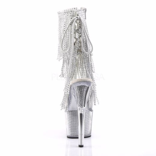 Product image of Pleaser Adore-1017Srs Clear-Silver Rhinestone/Silver Rhinestone, 7 inch (17.8 cm) Heel, 2 3/4 inch (7 cm) Platform Ankle Boot