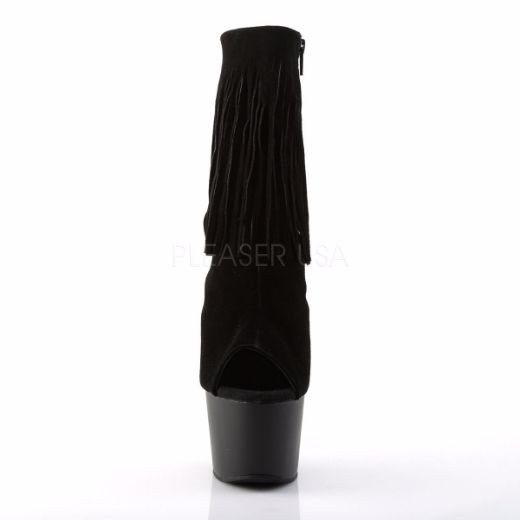 Product image of Pleaser Adore-1019 Black Suede/Black Matte, 7 inch (17.8 cm) Heel, 2 3/4 inch (7 cm) Platform Ankle Boot