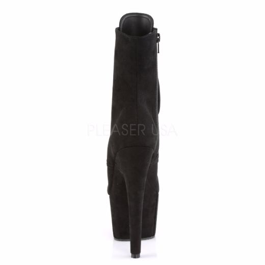 Product image of Pleaser Adore-1021Fs Black Faux Suede/Black Faux Suede, 7 inch (17.8 cm) Heel, 2 3/4 inch (7 cm) Platform Ankle Boot