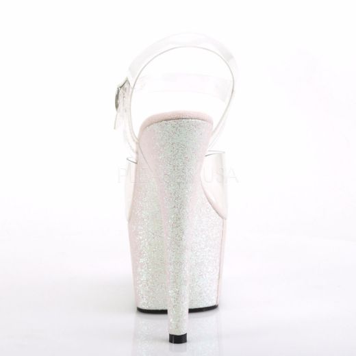 Product image of Pleaser Adore-708Hmg Clear/Opal Multi Glitter, 7 inch (17.8 cm) Heel, 2 3/4 inch (7 cm) Platform Sandal Shoes