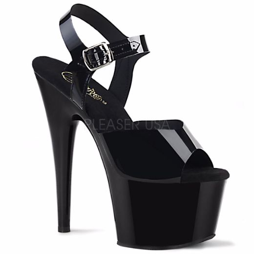 Product image of Pleaser Adore-708N Black (Jelly-Like) Tpu/Black, 7 inch (17.8 cm) Heel, 2 3/4 inch (7 cm) Platform Sandal Shoes