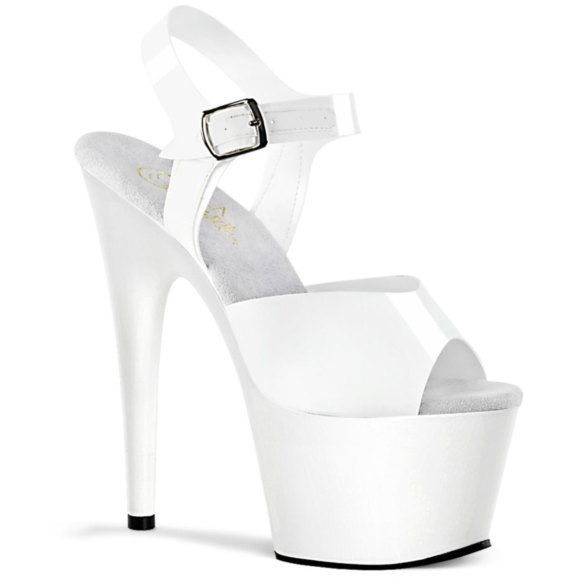 Product image of Pleaser Adore-708N White (Jelly-Like) Tpu/White, 7 inch (17.8 cm) Heel, 2 3/4 inch (7 cm) Platform Sandal Shoes