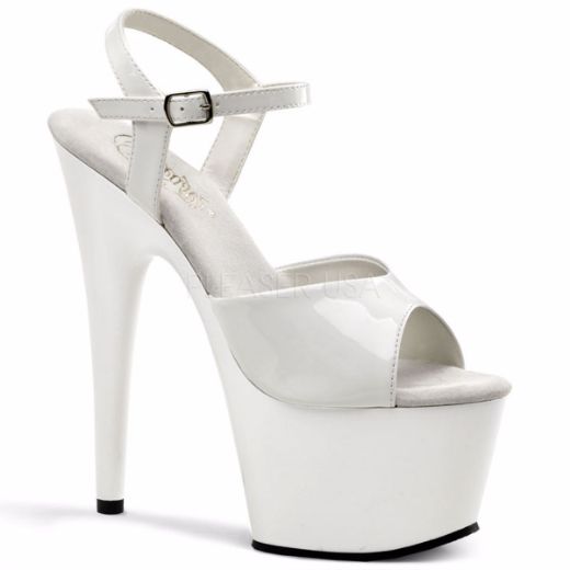 Product image of Pleaser Adore-709 White/White, 7 inch (17.8 cm) Heel, 2 3/4 inch (7 cm) Platform Sandal Shoes