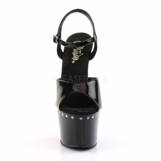 Product image of Pleaser Adore-709Ls Black/Black, 7 inch (17.8 cm) Heel, 2 3/4 inch (7 cm) Platform Sandal Shoes