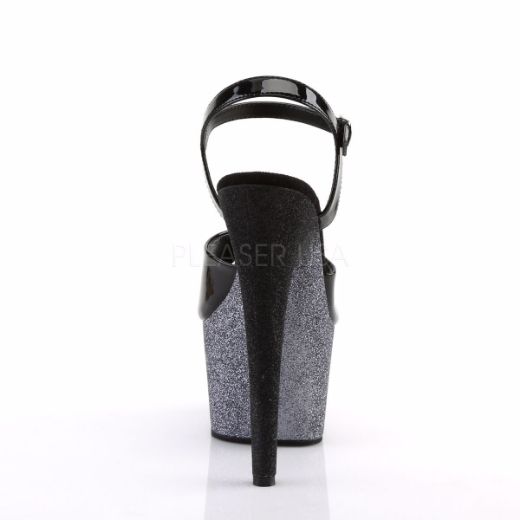 Product image of Pleaser Adore-709Ombre Black Patent/Silver-Black Ombre, 7 inch (17.8 cm) Heel, 2 3/4 inch (7 cm) Platform Sandal Shoes