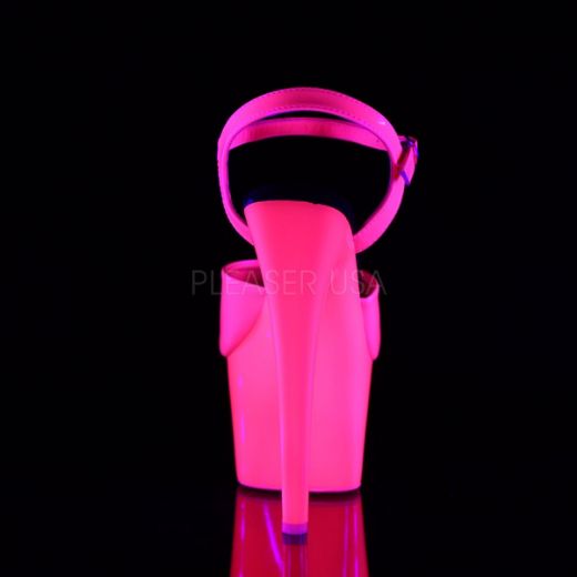 Product image of Pleaser Adore-709Uv Neon Hot Pink Patent/Neon Hot Pink, 7 inch (17.8 cm) Heel, 2 3/4 inch (7 cm) Platform Sandal Shoes