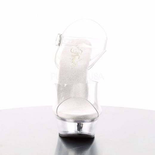 Product image of Pleaser Allure-608 Clear/Clear, 5 1/2 inch (14 cm) Heel, 1 1/2 inch (3.8 cm) Platform Sandal Shoes