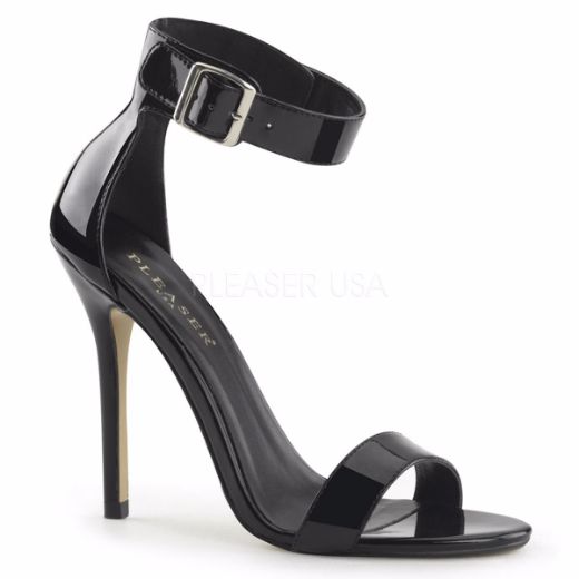 Product image of Pleaser Amuse-10 Black Patent, 5 inch (12.7 cm) Heel, Sandal Shoes