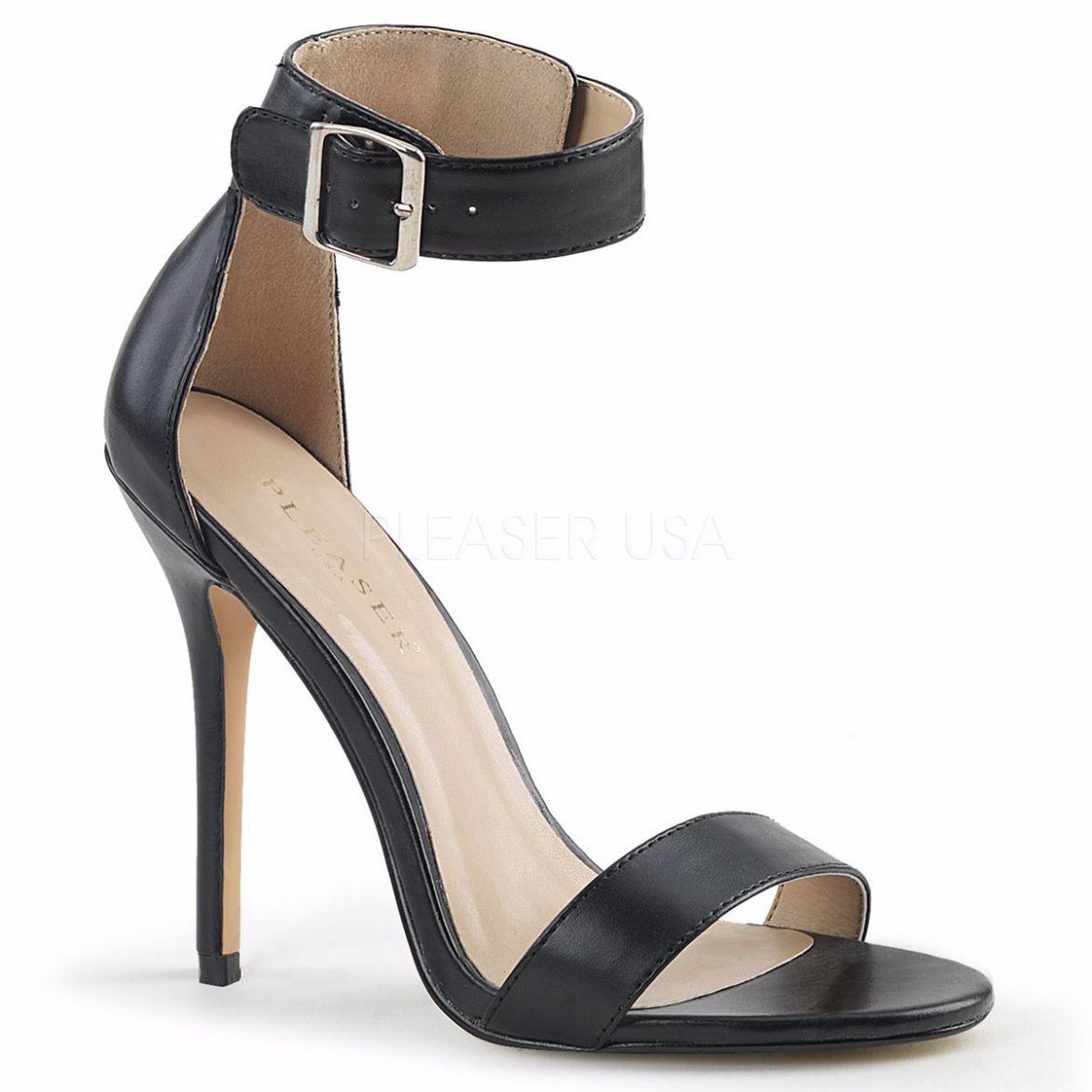 Product image of Pleaser Amuse-10 Black Pu, 5 inch (12.7 cm) Heel, Sandal Shoes