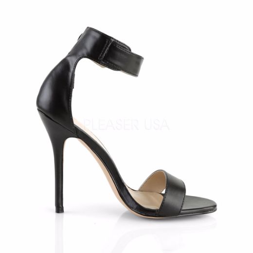 Product image of Pleaser Amuse-10 Black Pu, 5 inch (12.7 cm) Heel, Sandal Shoes