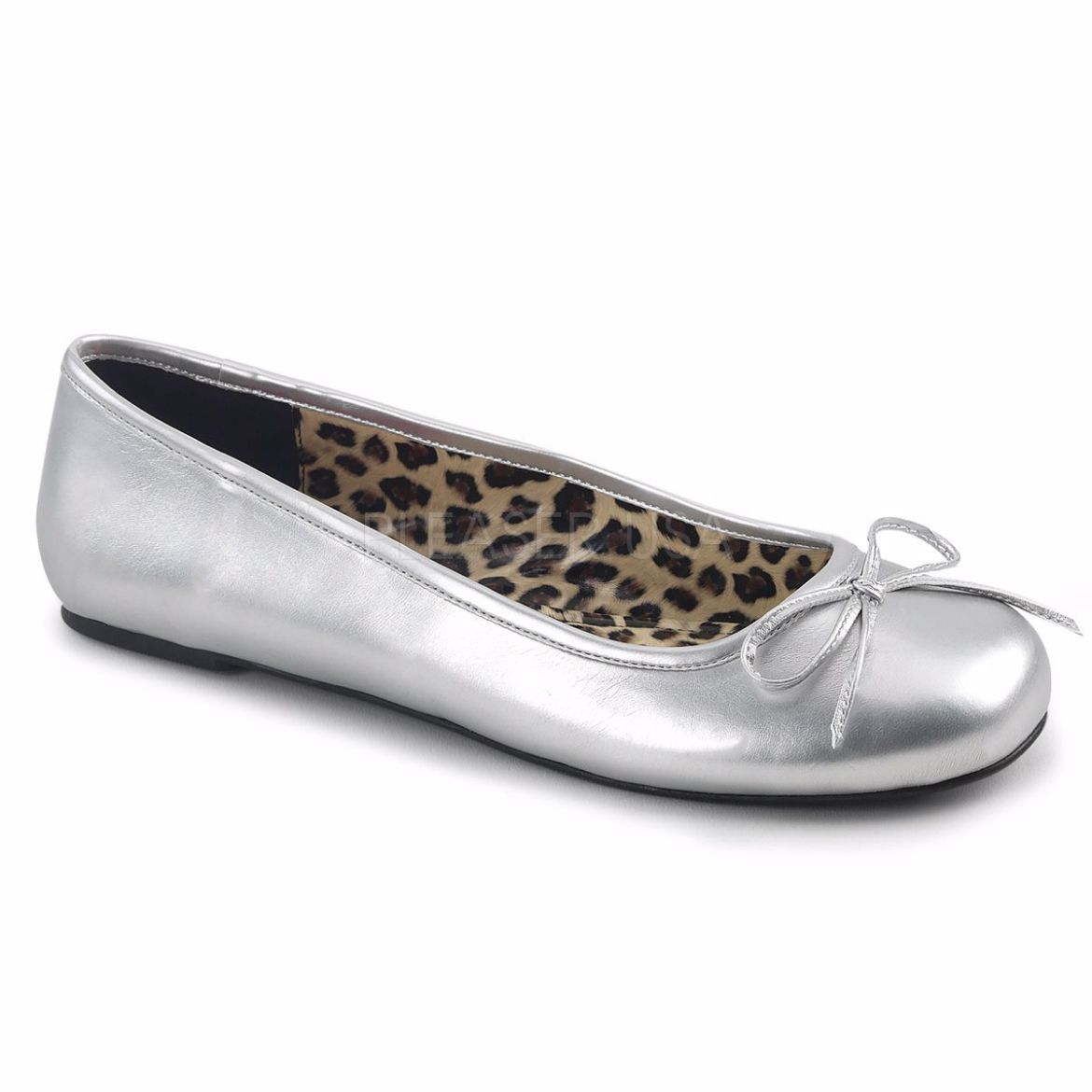 Product image of Pleaser Pink Label Anna-01 Silver Met. Pu, Flat Flat Shoes