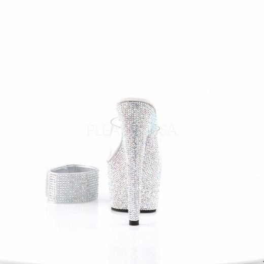 Product image of Pleaser Bejeweled-712Rs Clear/Silver Multi Rhinestone, 7 inch (17.8 cm) Heel, 2 3/4 inch (7 cm) Platform Sandal Shoes