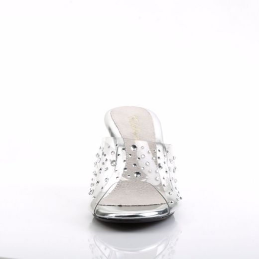 Product image of Fabulicious Belle-301Rs Clear/Clear, 3 inch (7.6 cm) Heel, 1/8 inch (0.3 cm) Platform Slide Mule Shoes