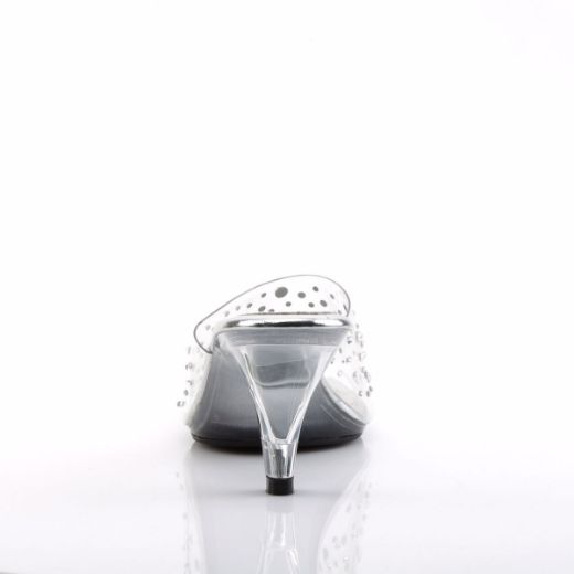 Product image of Fabulicious Belle-301Rs Clear/Clear, 3 inch (7.6 cm) Heel, 1/8 inch (0.3 cm) Platform Slide Mule Shoes