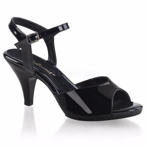 Product image of Fabulicious Belle-309 Black/Black, 3 inch (7.6 cm) Heel, 1/8 inch (0.3 cm) Platform Sandal Shoes