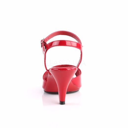 Product image of Fabulicious Belle-309 Red Patent/Red, 3 inch (7.6 cm) Heel, 1/8 inch (0.3 cm) Platform Sandal Shoes