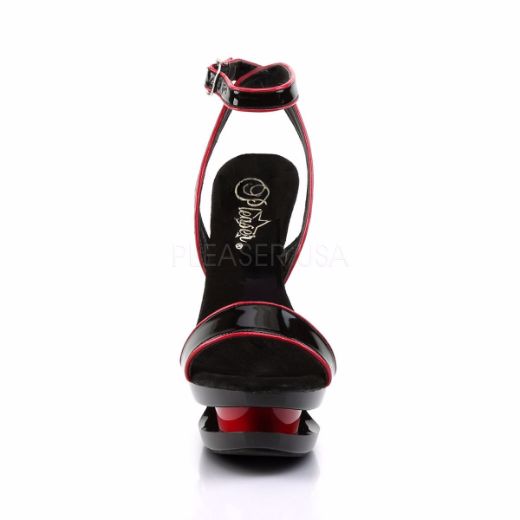 Product image of Pleaser Blondie-631-2 Black Red Patent/Black-Red, 6 inch (15.2 cm) Heel, 1 1/2 inch (3.8 cm) Platform Sandal Shoes