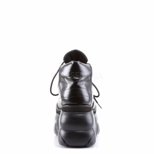 Product image of Demonia Boxer-01 Black Vegan Leather, 4 inch Platform Ankle Boot