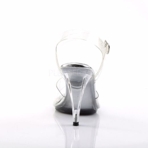 Product image of Fabulicious Caress-408 Clear/Clear, 4 inch (10.2 cm) Heel, 1/8 inch (0.3 cm) Platform Sandal Shoes
