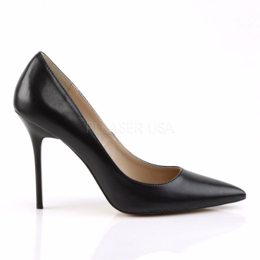 Product image of Pleaser Classique-20 Black Kid Pu, 4 inch (10.2 cm) Heel Court Pump Shoes