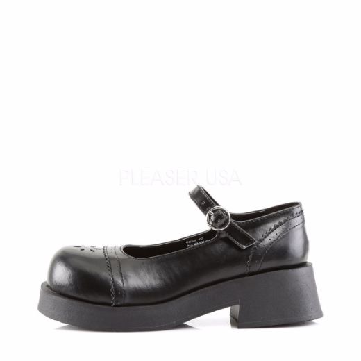 Product image of Demonia Crux-07 Black Vegan Leather, 2 inch (5.1 cm) Heel, Platform Court Pump Shoes