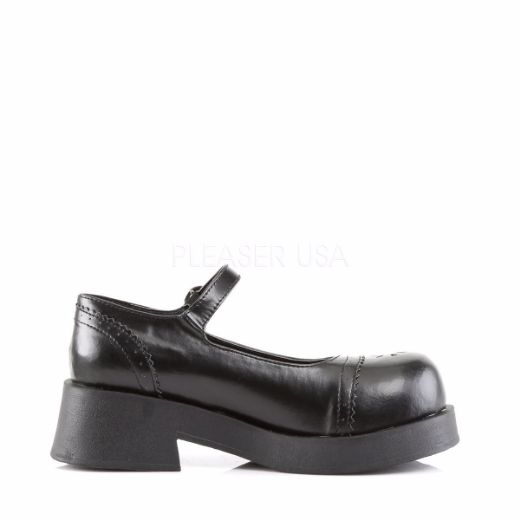 Product image of Demonia Crux-07 Black Vegan Leather, 2 inch (5.1 cm) Heel, Platform Court Pump Shoes