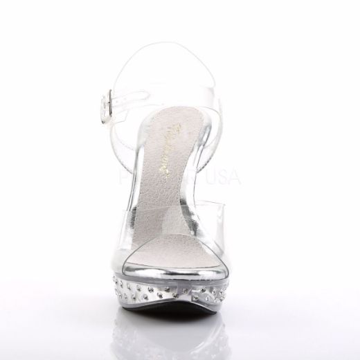 Product image of Fabulicious Cocktail-508Sdt Clear/Clear, 5 inch (12.7 cm) Heel, 1 inch (2.5 cm) Platform Slide Mule Shoes