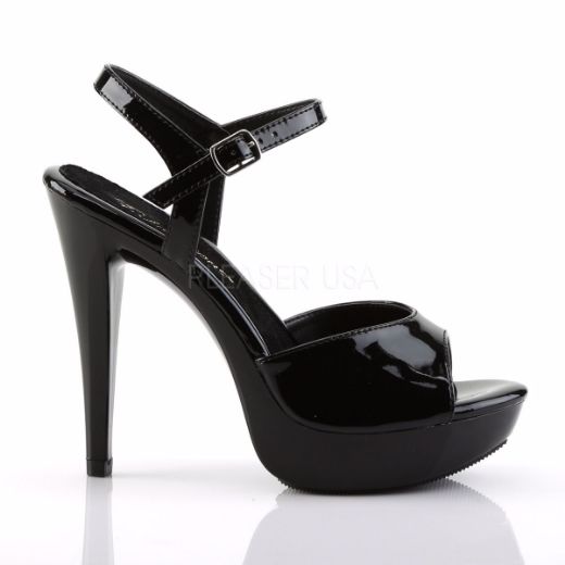 Product image of Fabulicious Cocktail-509 Black/Black, 5 inch (12.7 cm) Heel, 1 inch (2.5 cm) Platform Sandal Shoes