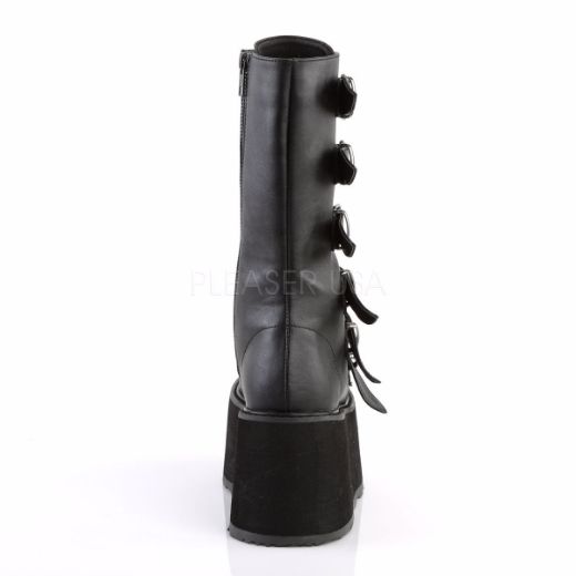 Product image of Demonia Damned-225 Black Vegan Leather, 3 1/2 inch Platform Knee High Boot