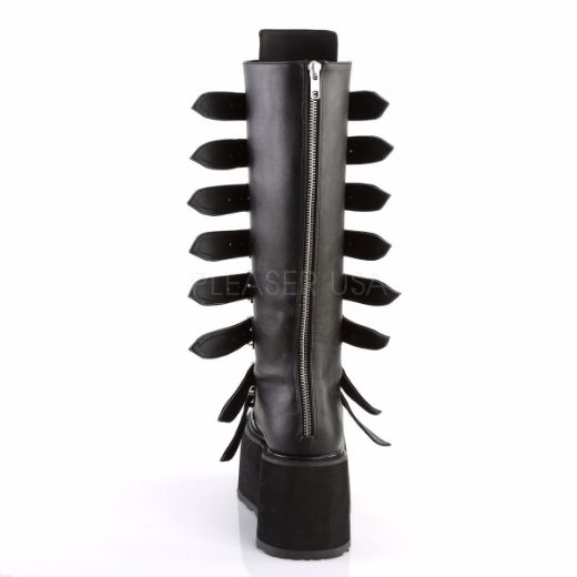 Product image of Demonia Damned-318 Black Vegan Leather, 3 1/2 inch Platform Knee High Boot