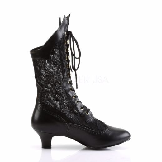 Product image of Funtasma Dame-115 Black Pu-Lace, 2 inch (5.1 cm) Heel Ankle Boot