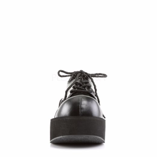 Product image of Demonia Dank-101 Black Vegan Leather, 3 1/4 inch Platform Court Pump Shoes