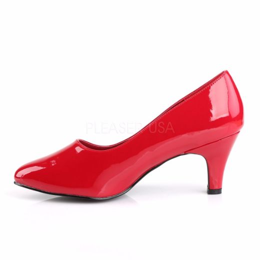 Product image of Pleaser Pink Label Divine-420 Red Patent, 3 inch (7.6 cm) Heel Court Pump Shoes
