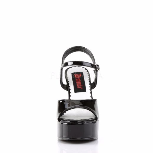 Product image of Demonia Dolly-09 Black Patent , 5 inch (12.7 cm) Heel, 1 1/2 inch (3.8 cm) Platform Sandal Shoes