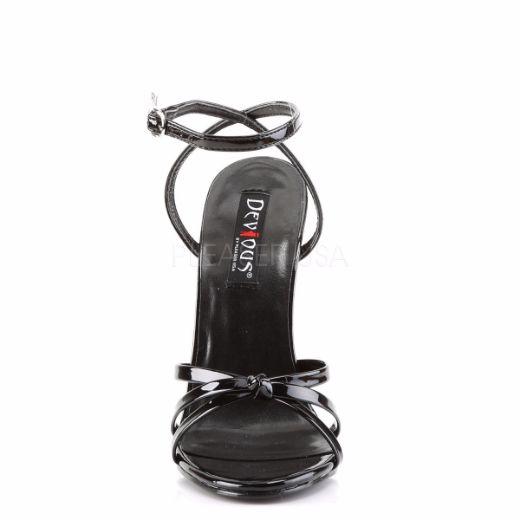 Product image of Devious Domina-108 Black Patent, 6 inch (15.2 cm) Heel Sandal Shoes