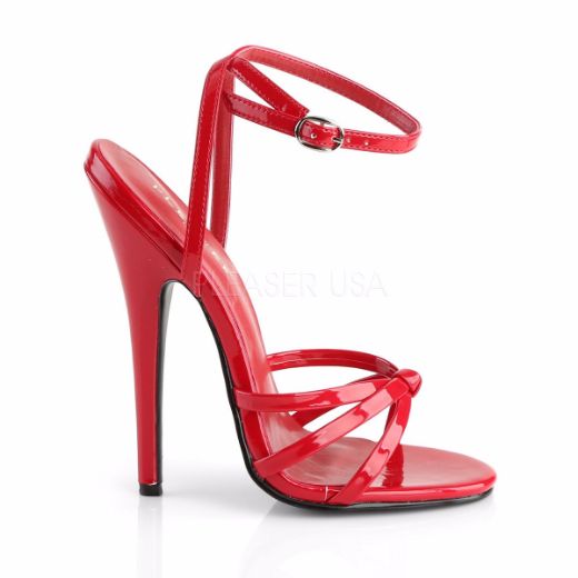 Product image of Devious Domina-108 Red Patent, 6 inch (15.2 cm) Heel Sandal Shoes