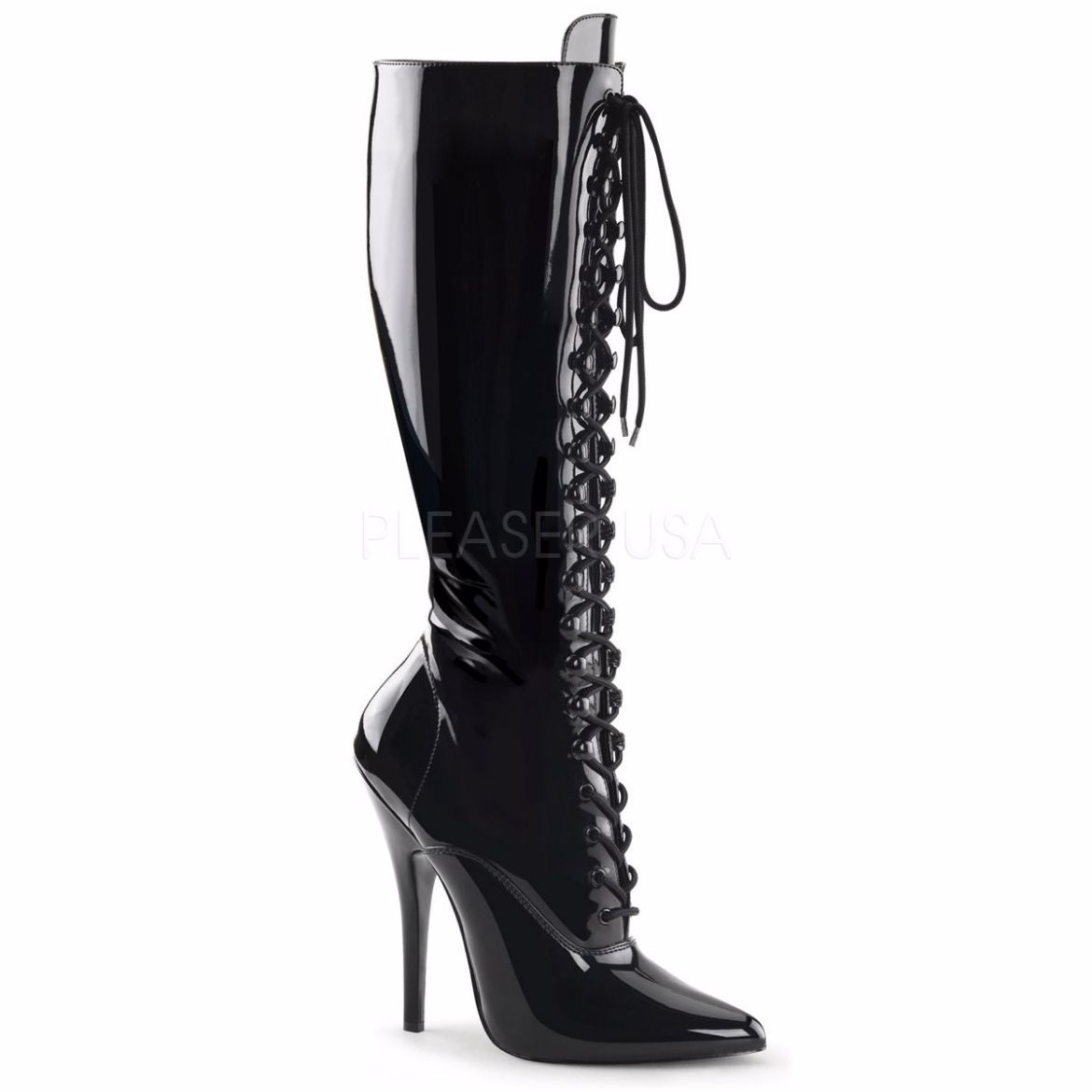 Product image of Devious Domina-2020 Black Patent, 6 inch (15.2 cm) Heel Knee High Boot