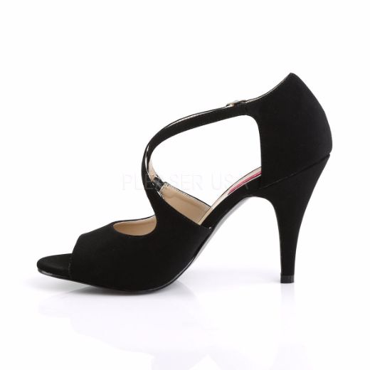Product image of Pleaser Pink Label Dream-412 Black Nubuck, 4 inch (10.2 cm) Heel Sandal Shoes