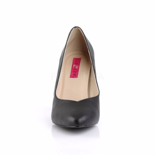 Product image of Pleaser Pink Label Dream-420 Black Faux Leather, 4 inch (10.2 cm) Heel Court Pump Shoes