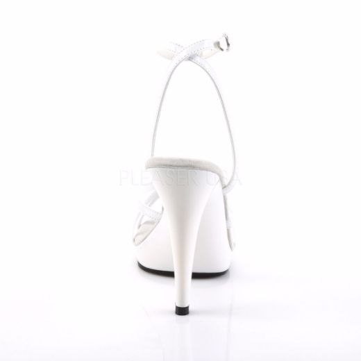 Product image of Fabulicious Flair-436 White Patent/White, 4 1/2 inch (11.4 cm) Heel, 1/2 inch (1.3 cm) Platform Sandal Shoes
