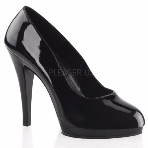 Product image of Fabulicious Flair-480 Black/Black, 4 1/2 inch (11.4 cm) Heel, 1/2 inch (1.3 cm) Platform Court Pump Shoes