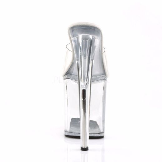 Product image of Pleaser Flamingo-801 Clear/Clear, 8 inch (20.3 cm) Heel, 4 inch (10.2 cm) Platform Slide Mule Shoes