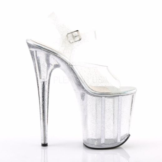 Product image of Pleaser Flamingo-808Mmg Clear/Clear, 8 inch (20.3 cm) Heel, 4 inch (10.2 cm) Platform Sandal Shoes