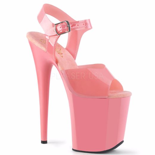 Product image of Pleaser Flamingo-808N Baby Pink (Jelly-Like) Tpu/Baby Pink, 8 inch (20.3 cm) Heel, 4 inch (10.2 cm) Platform Sandal Shoes