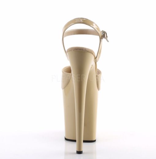 Product image of Pleaser Flamingo-809 Cream Patent/Cream, 8 inch (20.3 cm) Heel, 4 inch (10.2 cm) Platform Sandal Shoes