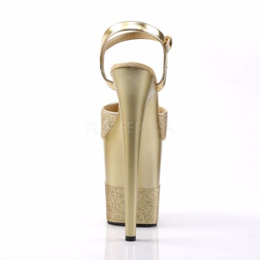 Product image of Pleaser Flamingo-809-2G Gold Glitter/Gold-Glitter, 8 inch (20.3 cm) Heel, 4 inch (10.2 cm) Platform Sandal Shoes