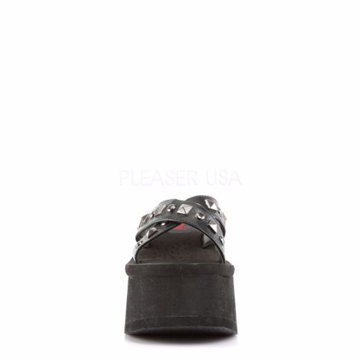 Product image of Demonia Funn-29 Black Vegan Leather, 3 1/2 inch Eva Platform Sandal Shoes